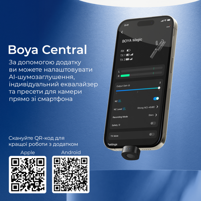 Бездротовий мікрофон BOYA Magic-07 Type-C Black