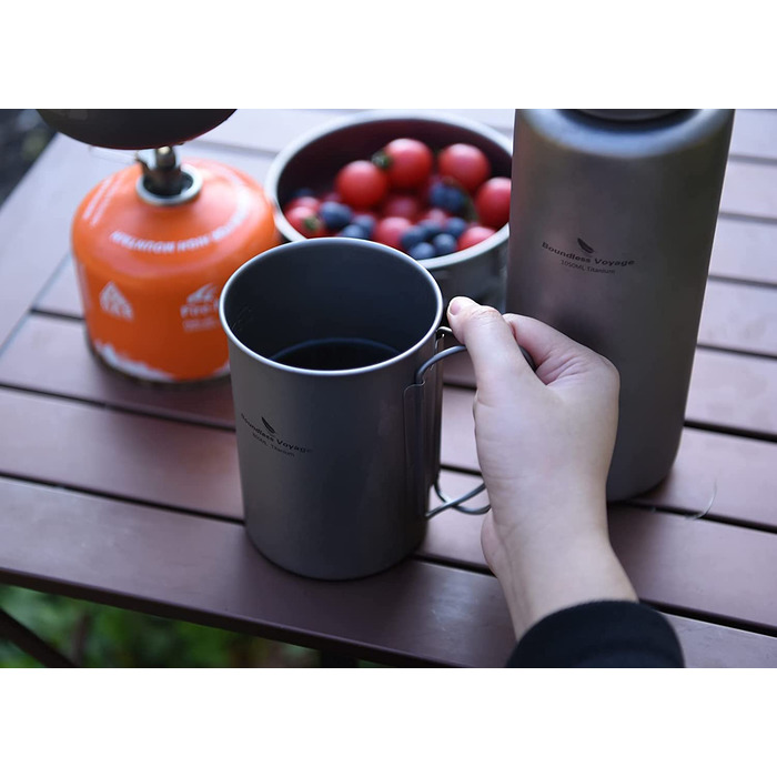 Фляга iBasingo Titan Outdoor 600ml + 1050ml (Ti3007d) - для кемпінгу, туризму та пікніків