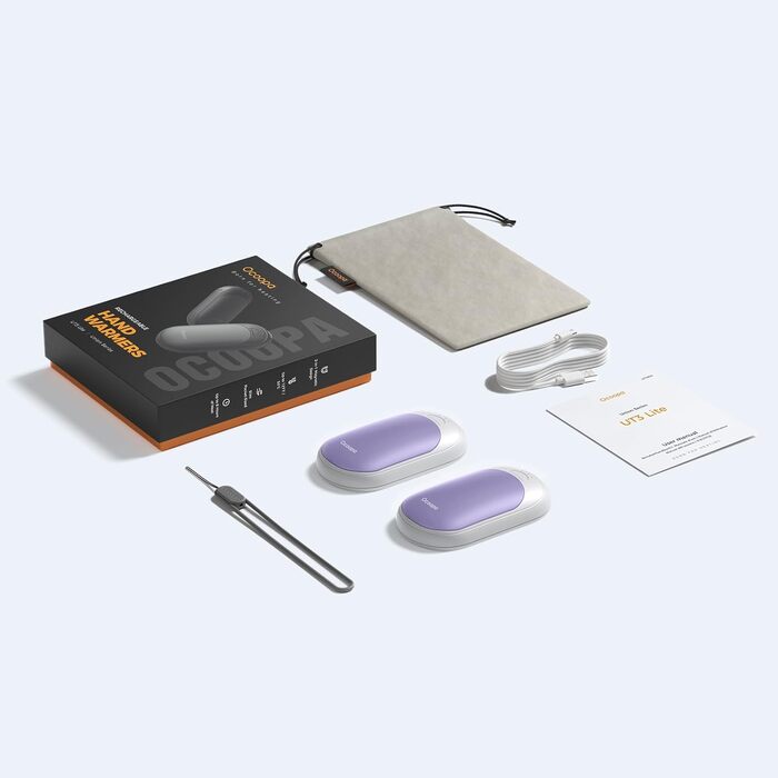 Електричні грілки для рук OCOOPA 2 шт. з магнітною фіксацією, 5000mAh, 3 режими нагріву, компактні, для рукавичок, зими, подарунок
