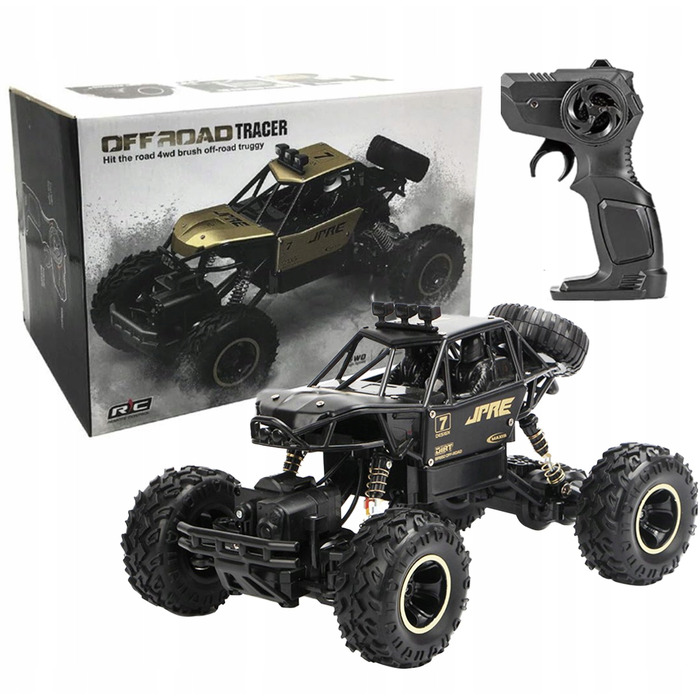 Радіокерована позашляхова машина TradeBaazar 4x4, чорна, масштаб 1:16, швидкість 15 км/год