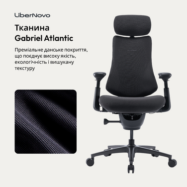 Крісло офісне ергономічне LiberNovo Omni Pro Graphite 48 см