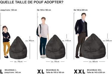 Крісло-мішок Easy XL 220 л чорний для відпочинку
