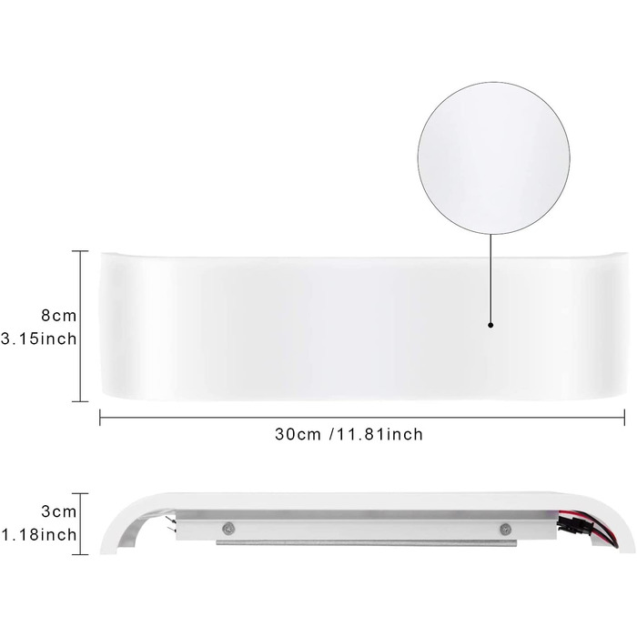 Світильник настінний Lightess 16Вт LED, білий, IP44, нейтральне світло, для коридору, вітальні, спальні, сучасний дизайн