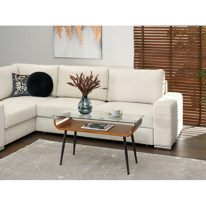 Журнальний стіл Mebel-Partner прямокутний, 88 x 38 x 50,5 см, колір: горіх