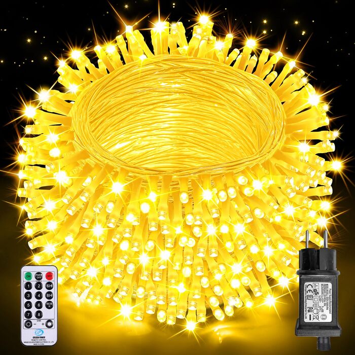 Світлодіодна гірлянда Auriostar для вулиці 20м, 200 LED, теплий білий колір, мережева