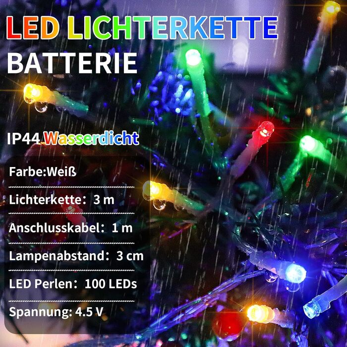 Світлодіодна гірлянда LED 30м, 1000 світлодіодів, багатоколірна (Bunt), святська ілюмінація для дому та вулиці
