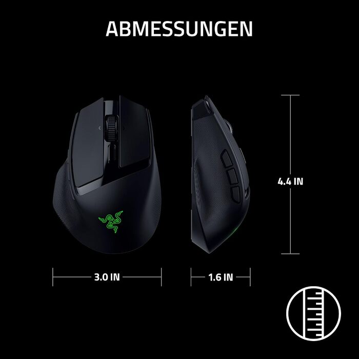 Бездротова ігрова миша Razer Basilisk Mobile AI Prompt Master, сенсор Focus X 18K, три режими підключення, перемикачі Gen-3, чорна