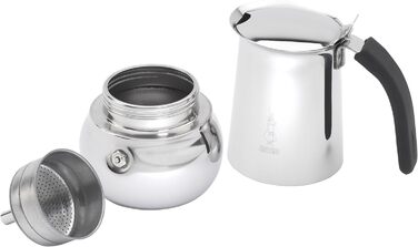 Гейзерна кавоварка Bialetti Kitty 6 чашок, нержавіюча сталь, срібляста