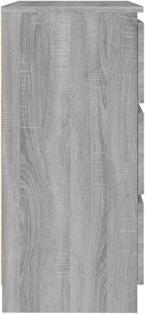 Комод vidaXL із 3 шухлядами, шафа для вітальні, сірий Sonoma, 60x35x76 см, ДСП, місткий комод-шкаф