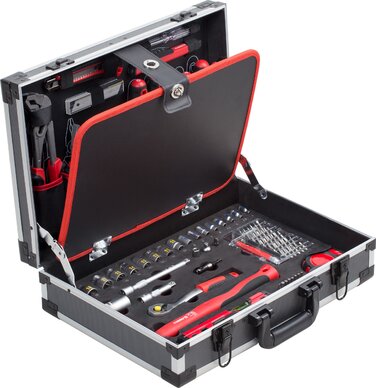 Набір інструментів Meister 131 предмет - Knipex, Wera в алюмінієвому кейсі / Професійний валіза інструментів / Комплект інструментів 8973750