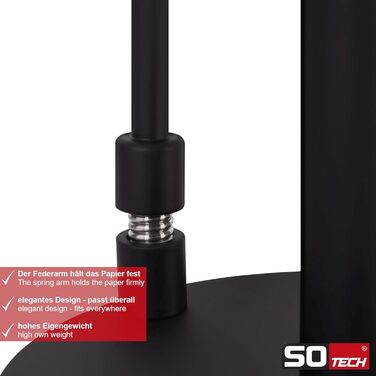 Тримач для кухонних рушників SOTECH, нержавіюча сталь, чорний, 34 см, стійкий паперовий рушникотримач з притискною планкою