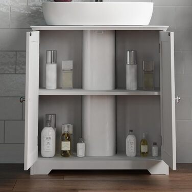 Підлогова тумба під умивальник Bath Vida Priano, біла, 60x60x30 см — шафа для ванної кімнати, зберігання речей