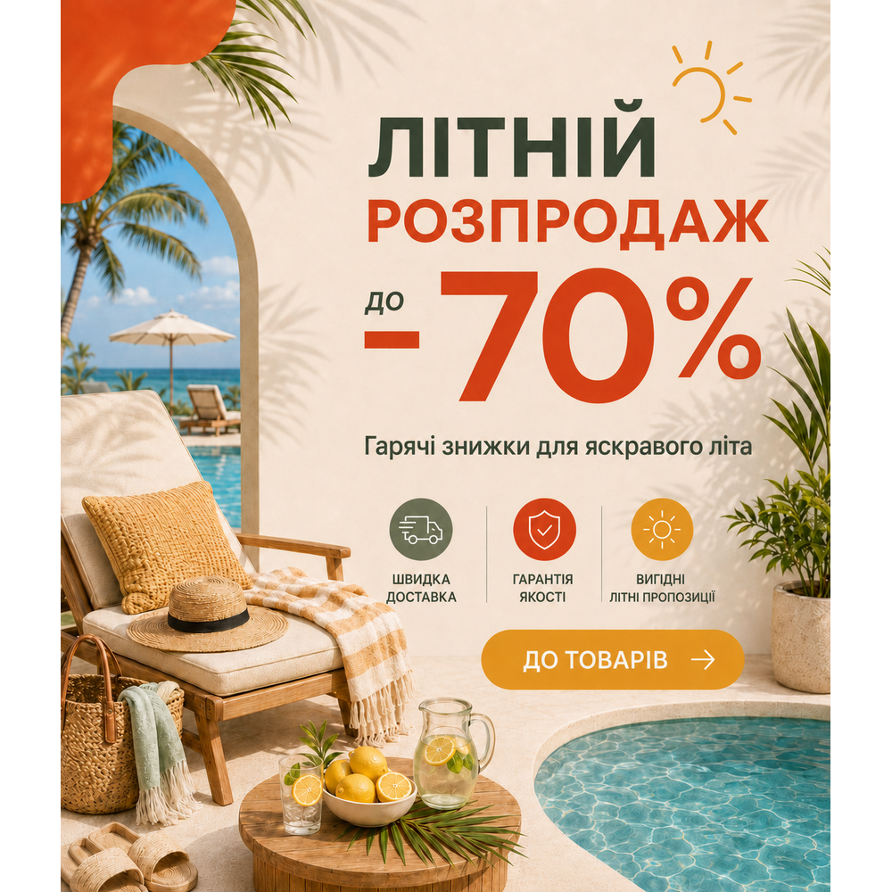 Літній розпродаж до - 70%