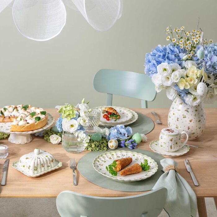 Ваза Villeroy & Boch Easter Delight Зелена, керамічна ваза для квітів, декор на Великдень, порцелянова ваза преміум-класу