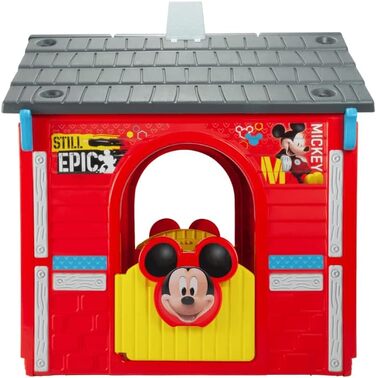 Дитячий будиночок Mickey Mouse INJUSA (від 3 років) для вулиці, червоний, пластик. Офіційний Disney будиночок з 3 дверима та 1 вікном для хлопчиків та дівчаток.