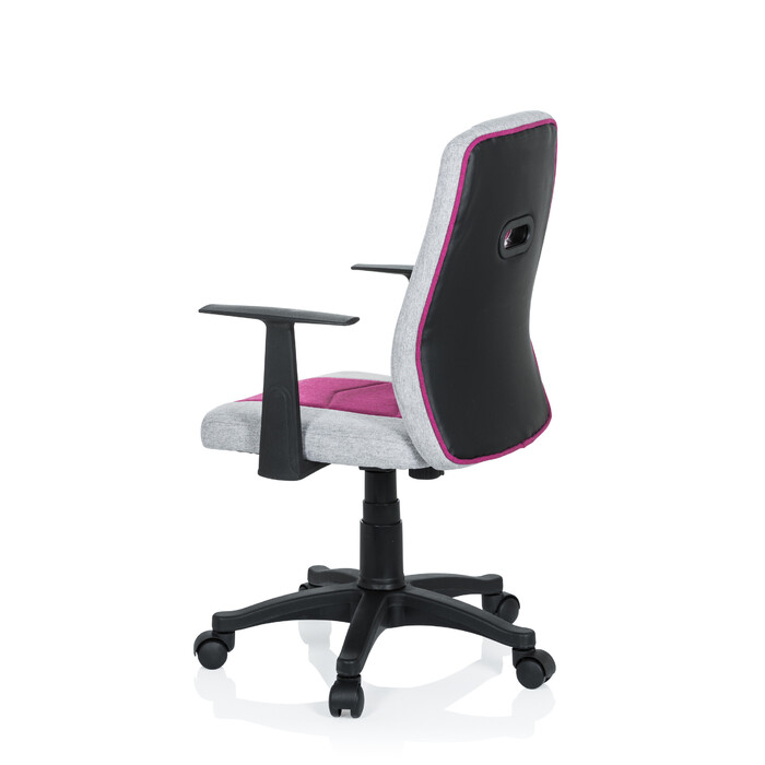 Дитячий офісний стілець Kiddy Extra з підлокітниками сірий / рожевий hjh OFFICE