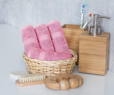 Набір рушників Utopia Towels 8 шт, бавовна, рожеві – 2 банних, 2 для рук, 4 серветки з петелькою