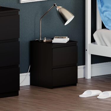 Тумба приліжкова Vida Designs Denver, чорна, 40х29,5х29,5 см