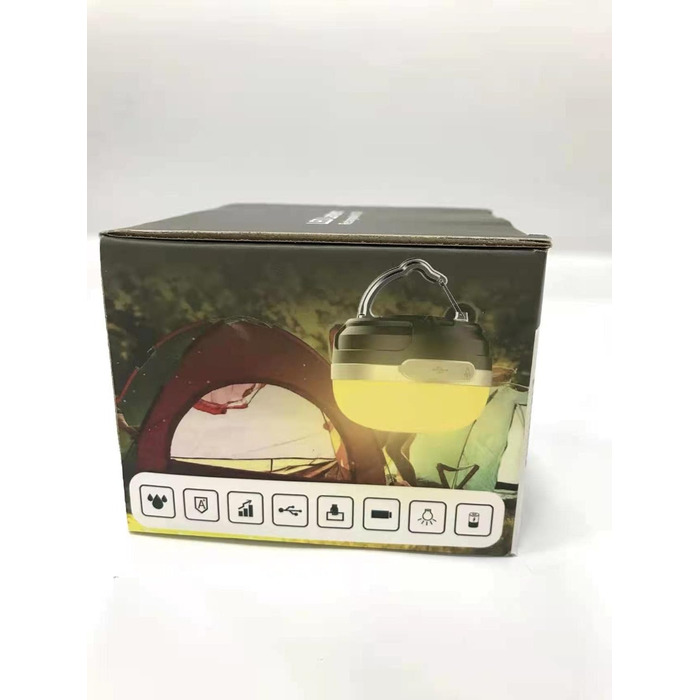 LED кемпінговий ліхтар із RGB підсвічуванням, 5200mAh, USB-заряджання, 6 режимів яскравості, магніт, димірування, для кемпінгу, походів та надзвичайних ситуацій