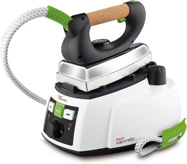 Парова праска POLTI Vaporella 535 Eco Pro з бойлером 4 бар, безпечна кришка, екологічний режим, біло-зелена