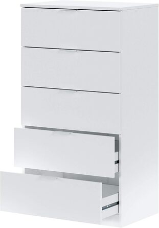 Комод з п'ятьма шухлядами Arctic-білий 60x110x40 см