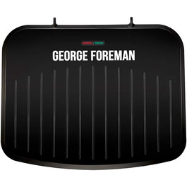 Гриль George Foreman 25810 Medium Fit — універсальна антипригарна електрогриль-плита для грилю, тостів, швидке нагрівання, чорний