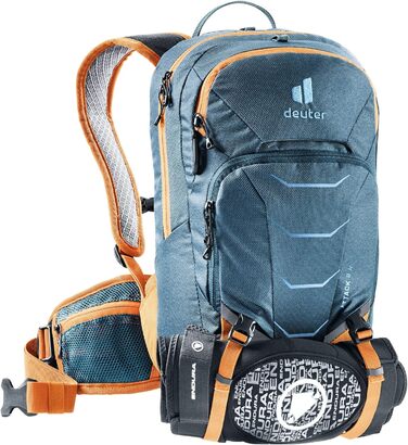 Дитячий велосипедний рюкзак Deuter Attack 8 JR з протектором, 8 л, Arctic-Mandarine