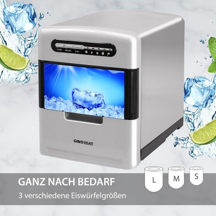 Льодогенератор Syntrox Germany GG-185W, цифровий, нерж. сталь, 150 Вт, 3 розміри кубиків льоду