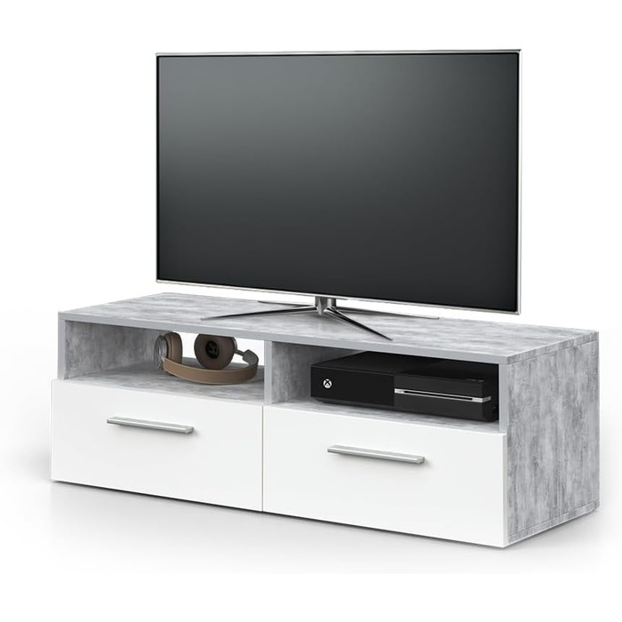 Тумба під телевізор Vicco Diego, біла/бетон, 95x38 см