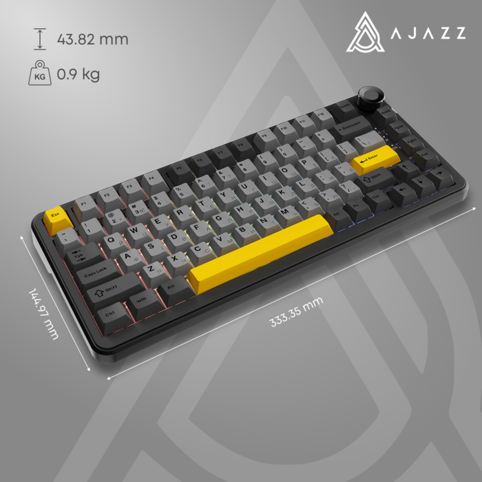 Клавіатура механічна бездротова Ajazz AK820 MAX PLUS Daydream Switch RGB Wireless/BT/USB Black
