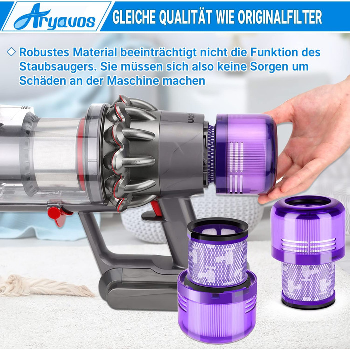 Набір із 2 змінних миючих фільтрів Aryavos для пилососа Dyson V11/V15/SV14 Cyclone Animal Absolute, сумісні з DY-970013-02, для ретельного очищення