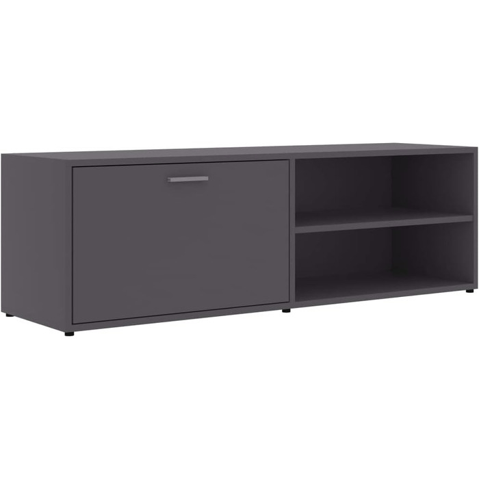 vidaXL ТВ тумба з дверцятами та полицями, сіра, 120x34x37 см, ДСП