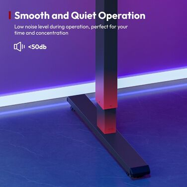 SANODESK електричний стіл для геймінгу, 160x60 см, регульована висота, пам'ять, гачок, чорний