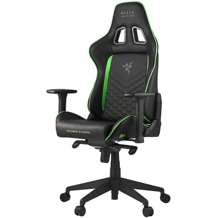 Ігрове крісло Razer TAROK PRO від Zen Gaming, чорне/зелене, з меморі-піною для попереку, подушкою для шиї, 3D-підлокітниками
