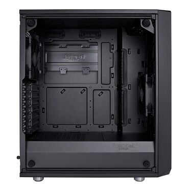 Корпус для комп'ютера Fractal Design Meshify C, компактний, з високою вентиляцією, 2 вентилятори, скляна панель, USB 3.0, чорний