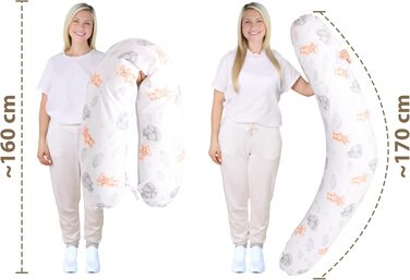 Подушка для вагітних Amilian XXL для сну та годування, U-подібна, з чохлом для бокового сну