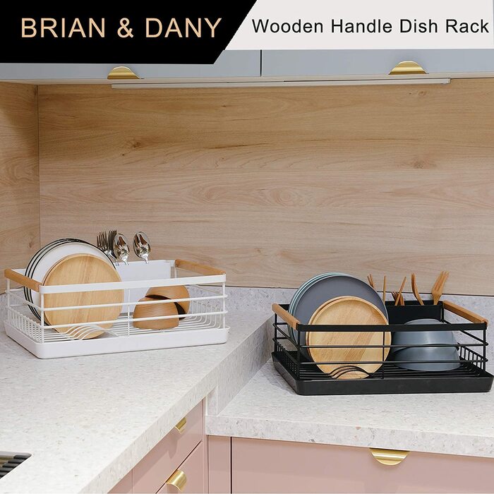 Сушарка для посуду BRIAN & DANY з піддоном, 42×30×15 см, чорна