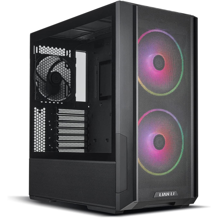 Ігровий корпус для ПК LIAN LI LANCOOL 216, чорний, E-ATX, з підсвіткою RGB, 2x 160 мм вентилятори, Midi Tower
