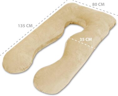 Подушка для вагітних та годування Totsy Baby XXL, U-подібна, 135 см, знімний чохол, бежевий колір