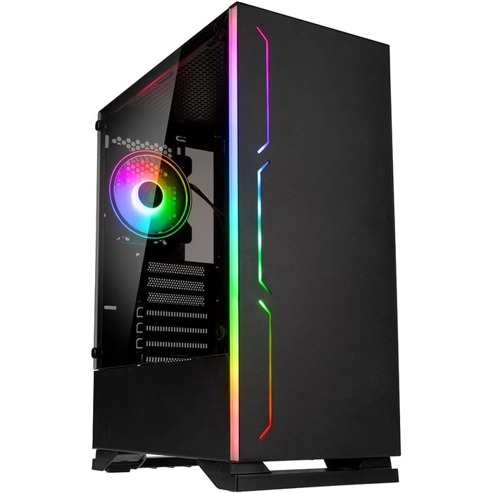 Корпус для ПК Kolink Inspire K11 ARGB Midi-Tower, чорний, з боковою панеллю з загартованого скла, RGB-вентилятор, підтримка водяного охолодження, ATX