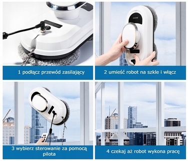 Робот-пилосос Chover TR-PH10V (білий) з функціями вологого прибирання та миття вікон