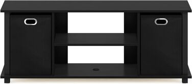 ТВ тумба Furinno Econ з 2 ящиками, чорна, дерево, 29.7x29.7x40.1 см