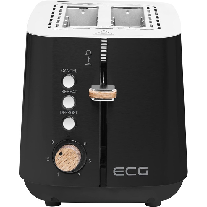 Електрична плита ECG ST 2768 Timber Black, дерев'яний дизайн, чорна