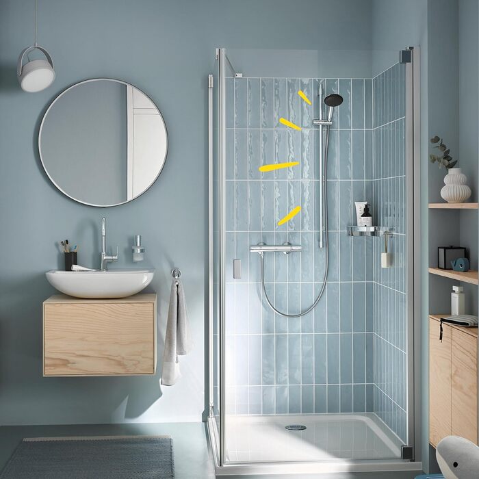 Набір для душу GROHE Vitalio 110, хром, 14 л/хв, зі змінними струменями, 60 см, для кріплення без свердління або свердління