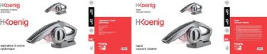 Безмішковий акумуляторний пилосос H.Koenig TCP85, 0,8 л, HEPA фільтр, 85 Вт, сірий/чорний