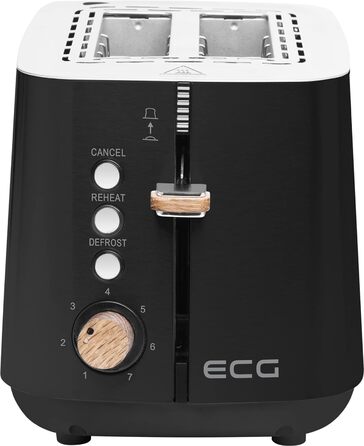 Електрична плита ECG ST 2768 Timber Black, дерев'яний дизайн, чорна