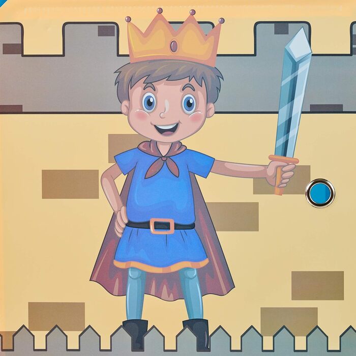 Дитячий пластиковий стелаж-шафа Relaxdays у вигляді лицарського замку з дверцятами, кольоровий, 128x110x37 см