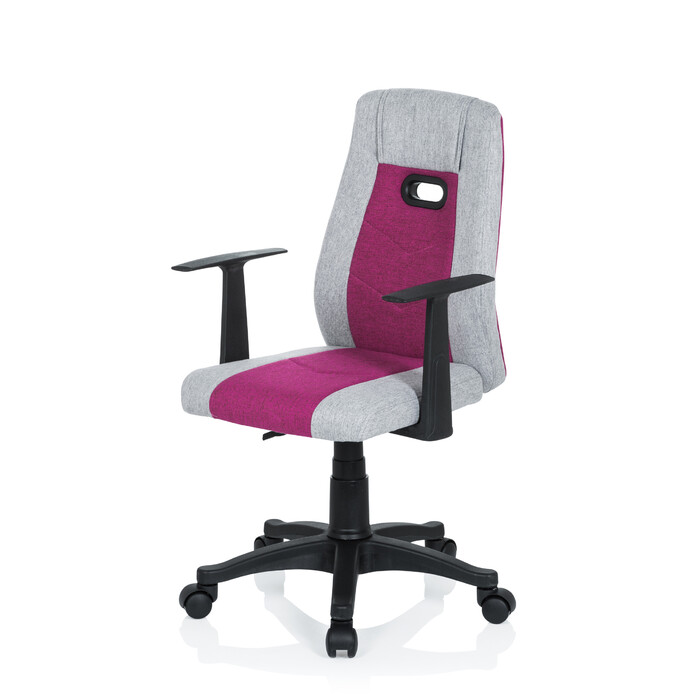 Дитячий офісний стілець Kiddy Extra з підлокітниками сірий / рожевий hjh OFFICE