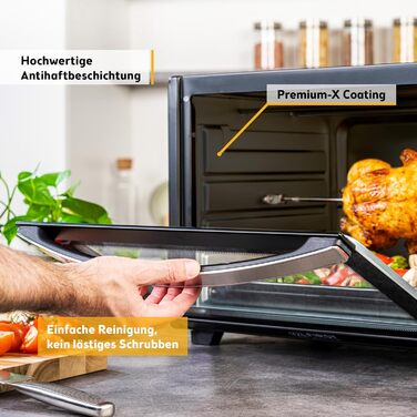 Міні-піч First Austria Digital 45L 2000W Premium-X з рожном та таймером - електропіч для кухні та кемпінгу