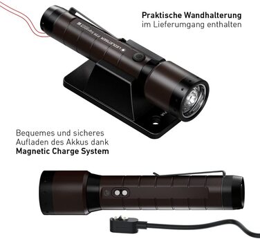 Ліхтарик Ledlenser P7R Signature LED з червоним світлом, акумулятором 21700, водонепроникний IP68, 2000 люмен, фокусування, дальність 330 м, із зарядкою та чохлом